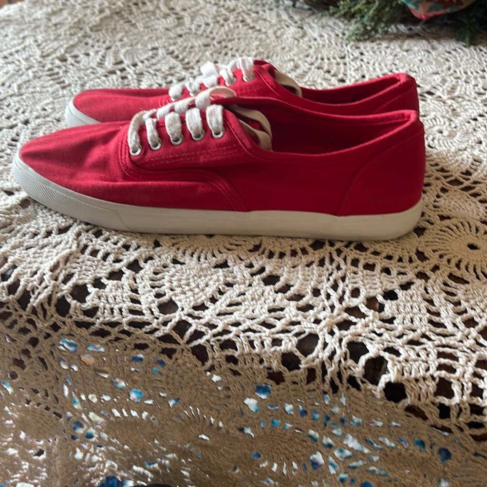 Red canvas shoe